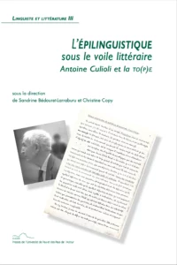 Couverture agrémentée d'une photographie d'Antoine Culioli et d'une lettre manuscrite explicitant l'aoristique en linguistique