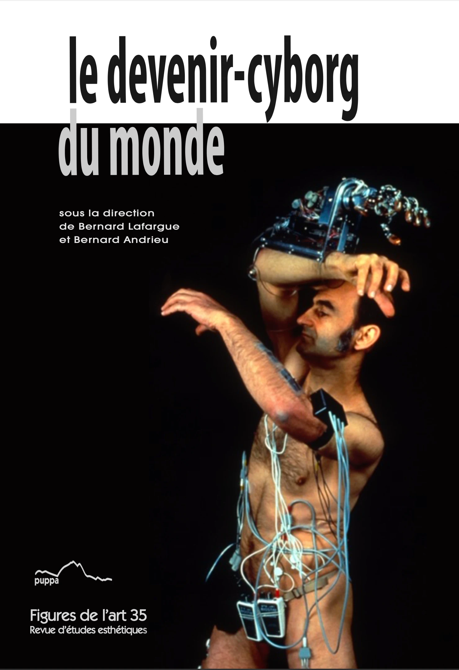 La couverture est illustrée par un homme pris dans des câbles électriques