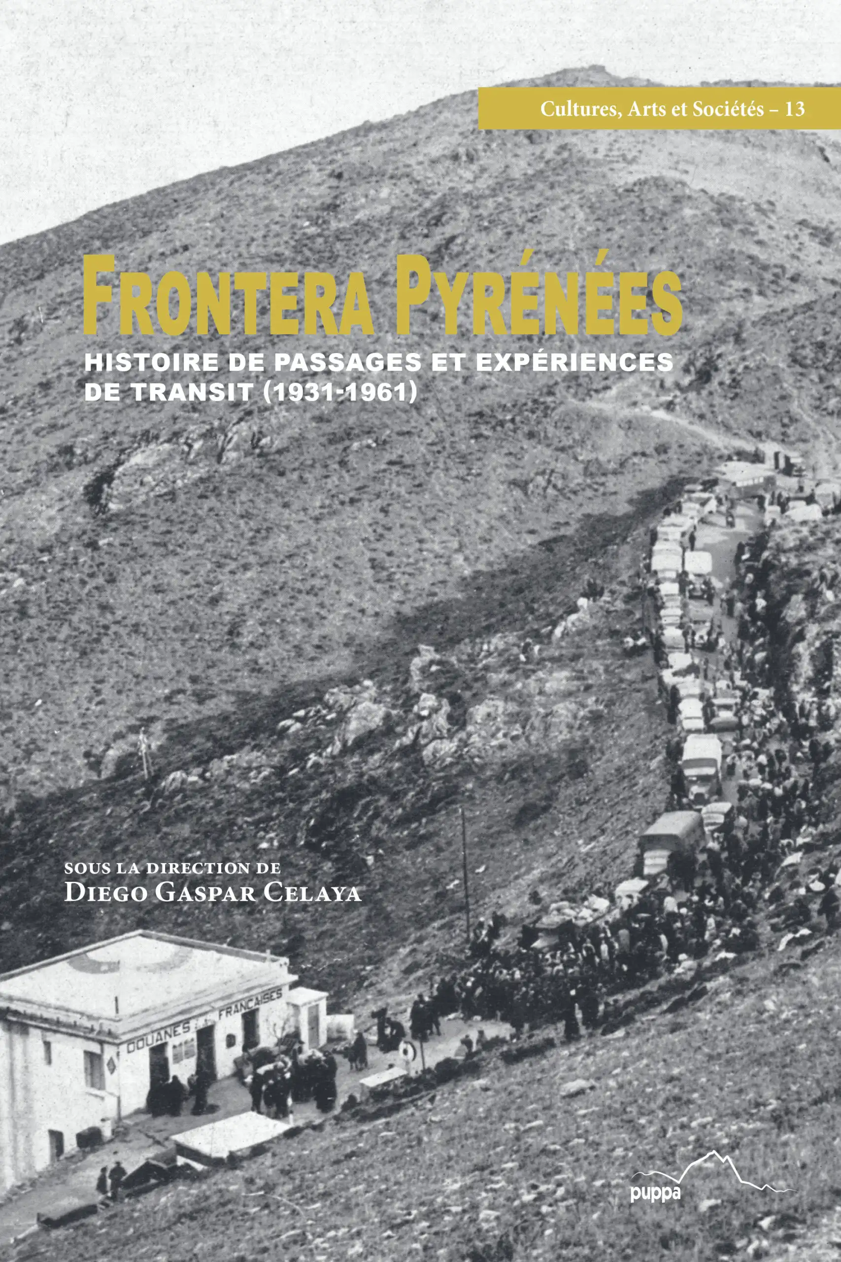 Sur la couverture figure une photo de février 1939 nommée Cerbère. Elle représente une route emplie de monde qui attend de passer les douanes françaises.