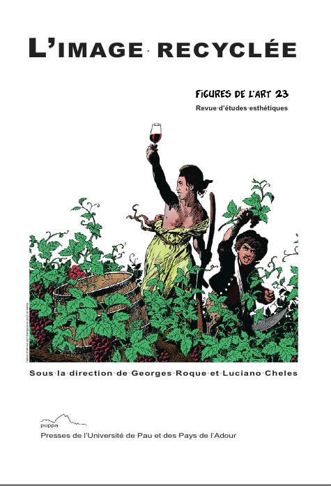 Couverture reprennant les figures de la liberté et de l'enfant du peuple (Gavroche) du tableau "La Liberté guidant le peuple" d'Eugène Delacroix. Ces deux individus sont mis en scène dans des vignes, c'est nouveau tableau ayant pour message principal la promotion du vin rouge.