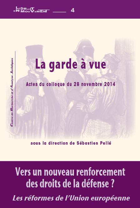 La couverture est illustrée par deux bandes mauves encadrant une lithographie du premier caricaturiste reconnu comme tel : Daumier. Elle est issue d'une série nommée "Les gens de justice" et est parue le 21 octobre 1845 dans le Charivari. Elle représente un avocat qui a échoué à défendre son client, un voleur, qui se fait escorter par un homme d'armes.