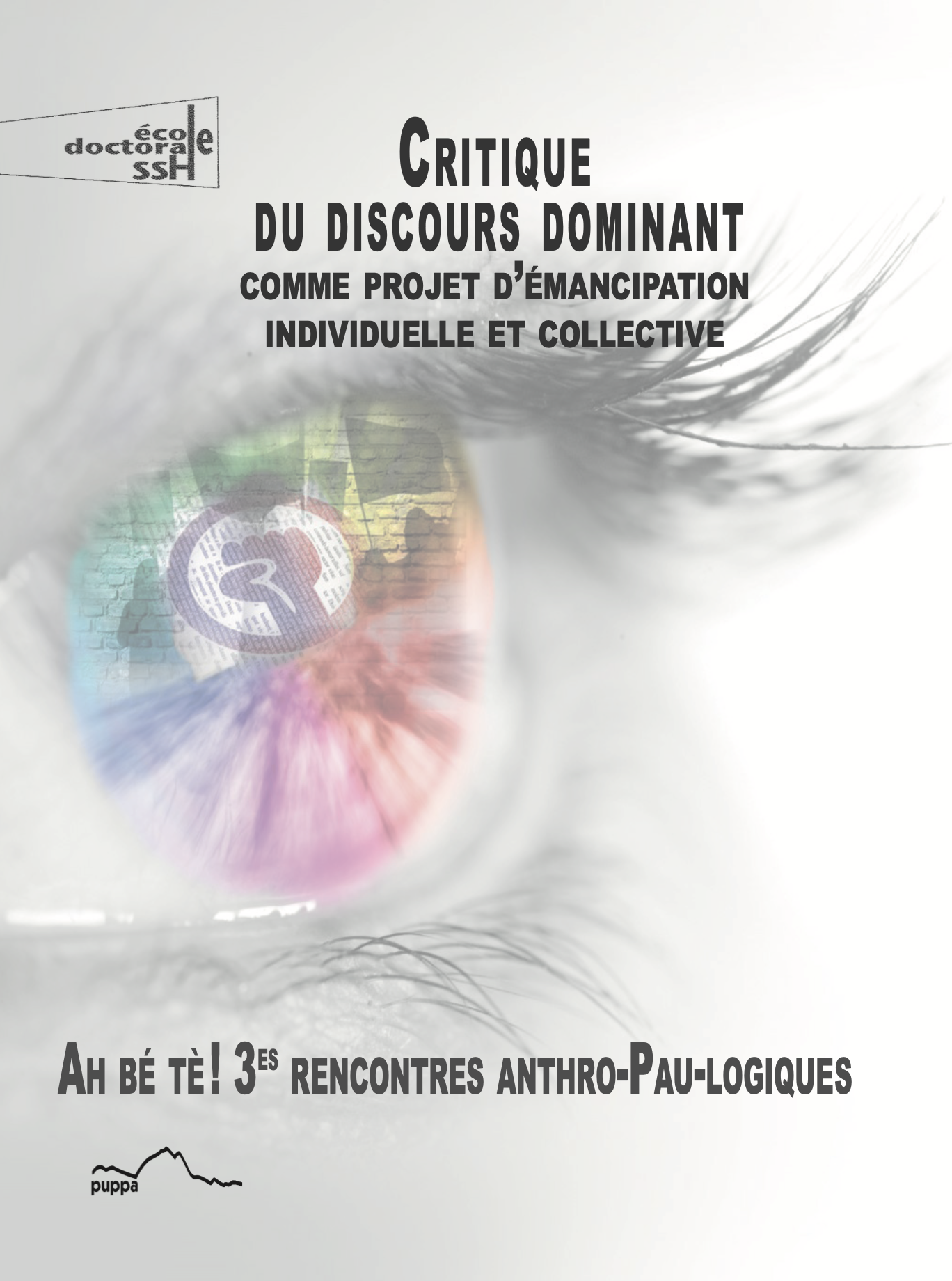 Couverture ornée d'un oeil en gros plan refletant dans celui-ci une foule en mouvement en manifestation