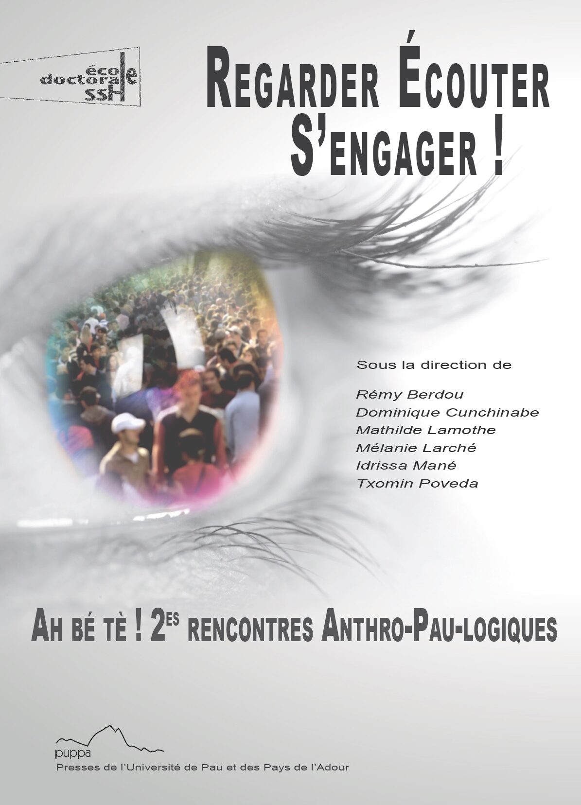Couverture ornée d'un oeil en gros plan refletant dans celui-ci une foule en mouvement